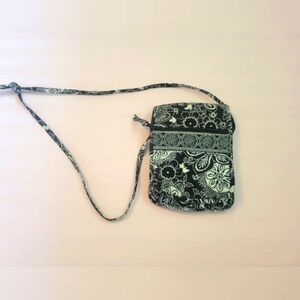 Small Shoulder Bag  Size 8 " X 6 " Floral Black and White Crossbody Bag